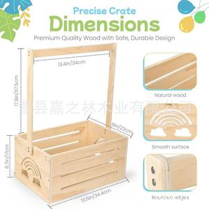 Cesta de madera creativa para baby shower, estante portátil de madera para guardar ropa de bebé y bandeja de madera portátil para baby shower. - Product Image 5