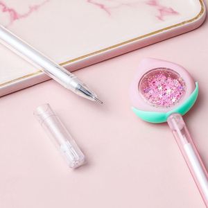 Nouveau stylo créatif <span class=keywords><strong>2022</strong></span> au design de fruits de dessin animé, mignon, pêche, pailleté, avec stylet - Product Image 6