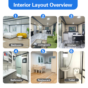 Maison conteneur mobile et extensible de 40 pieds <span class=keywords><strong>à</strong></span> faible coût, préfabriquée, pliable, compacte, 4 chambres, cuisine incluse, livraison rapide - Product Image 5