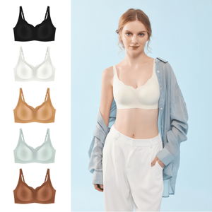 Soutien-gorge Evenyoung <span class=keywords><strong>Plus</strong></span> Size 3D sans couture, respirant, sans armatures, soutien doux, dos en U, en gelée, pour entraînement léger quotidien, femmes - Product Image 1