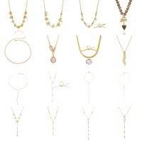 Collar Personalizado de Acero Inoxidable, Resistente al Agua y al Deslustre, Collar de la Serie Océano en Oro de 18K, Joyería de Playa Moderna para Mujer