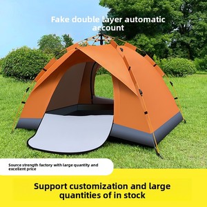 Tente de camping automatique monocouche pour l'extérieur, idéale pour les sorties familiales printanières, à ouverture rapide, protection solaire avec tissu en maille Oxford - Product Image 2