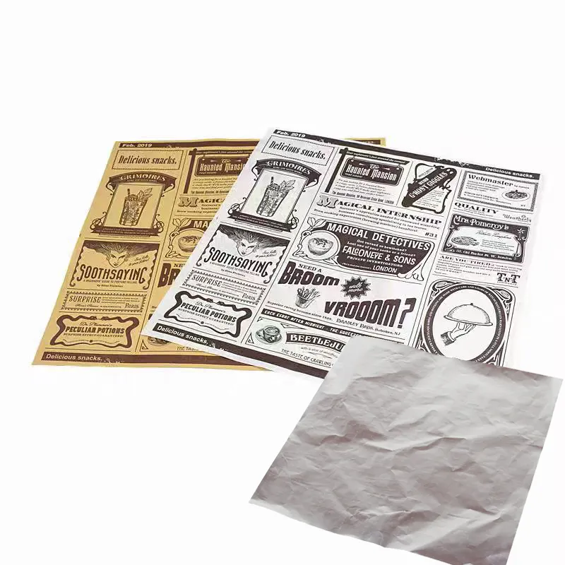 Prezzo di fabbrica eco-friendly cibo carta involucro di carta con Logo sottile carta da imballaggio Kraft cibo per il cibo