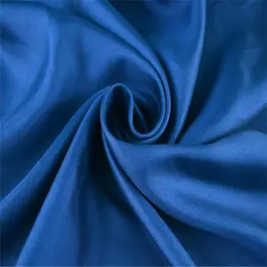 蓝色重批发真丝斜纹面料桑葚和平编织100% 真丝纯色14m/m服装长袍