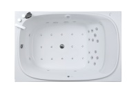 Moderna Bañera de Hidromasaje Acrílica para Interiores con Cortina de Agua Iluminada, Control Eléctrico y Certificación CE