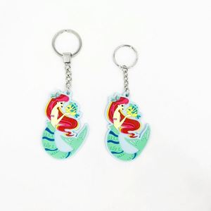 Llavero de PVC Personalizado de Anime, Colgante de Sirena de Dibujos Animados para Bolsos, Anillo de Goma Suave, Regalo Promocional DIY - Product Image 3
