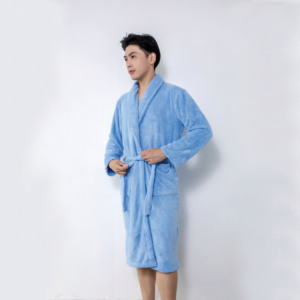 Marca di lusso formato libero elegante accappatoio lungo, colore solido multicolore bello <span class=keywords><strong>e</strong></span> comodo velluto di corallo per gli uomini <span class=keywords><strong>e</strong></span> le donne - Product Image 4