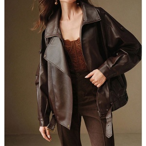 Chaqueta OEM Unisex de Alta Calidad, Chaqueta de Cuero PU para Mujer, Manga Larga con Cierre, de una Sola Pieza - Product Image 1