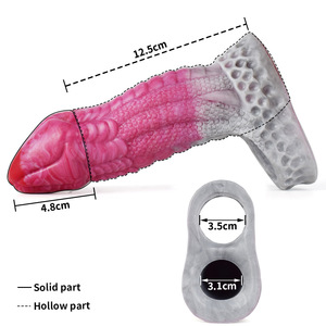 Jiayi Frrk3301 Gemengde Kleur Siliconen Mannen Masturbator Lock Ring Holle Den Set Seksproduct Met Kuisheid Slot Penis Ringen - Product Image 2