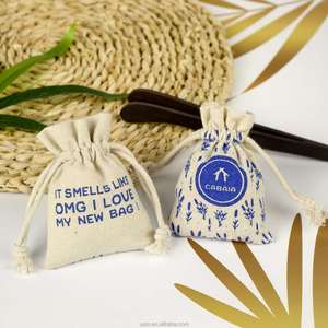 Sac en coton recyclable imprimé à l'écran avec logo personnalisé, écologique, doux, blanc, avec cordon de serrage, pour sac à main - Product Image 1