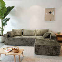 Canapé en forme de L avec chaise longue, canapé modulaire d'angle, revêtement en tissu pour salon, home cinéma