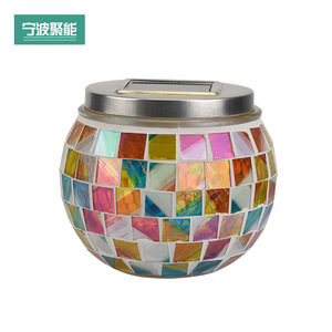 <b>Solar</b> Glass Jar Light Mosaic Led Outdoor Garden <b>Lamp</b> Portable Water Resistant <b>Solar</b> <b>Powered</b> - Product Image 1