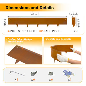 GNEE Interlocking <b>Garden</b> <b>Border</b> Edging <b>For</b> Seamless Installation - Product Image 5