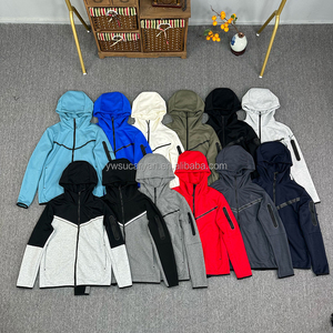 <span class=keywords><strong>Felpa</strong></span> da Uomo con <span class=keywords><strong>Cappuccio</strong></span> e Zip in Tech Fleece 100% Cotone con Logo Personalizzato Moda 2024 per Inverno e Primavera Tuta da Jogging e Giacca da Calcio da Uomo in Tinta Unita - Product Image 3
