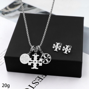 Hot Selling Fashion Stainless Steel Jewelry <strong>Set</strong> <strong>TOUSES</strong> Necklace Earrings <strong>Women's</strong> Simple <strong>Set</strong> Gift - Product Image 4