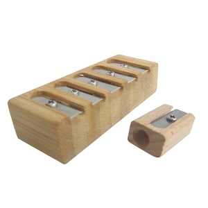 Aiguisoir de crayons multifonctions, cinq à 5 trous, <span class=keywords><strong>en</strong></span> <span class=keywords><strong>bois</strong></span> de bambou, pour l'école et le bureau - Product Image 2