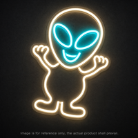 Enseigne néon LED Alien mignon, lumière néon Alien souriant de dessin animé pour salle de jeux, bar, décoration murale pour homme