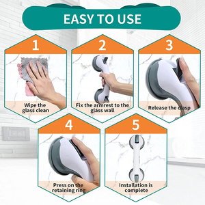 Bathroom Suction Cup Shower Handle Safety Anti Handrail Support <b>Bar</b> for Elderly Bath Shower Accessories <b>Grab</b> <b>Bar</b> - Product Image 3