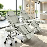Table de massage esthétique ergonomique en gros avec logo personnalisé, ensemble de tabourets roulants hydrauliques confortables pour soins du visage et spa