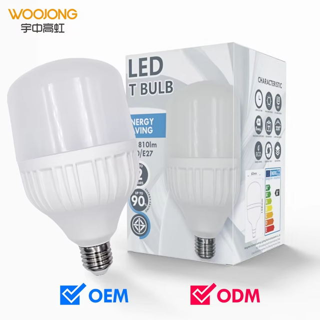 Woojong Hot Sale LED Bulb E27/B22 Base Plastic T Bulbs LED Light 3000K/4000K/6000K for Warehouse/Home