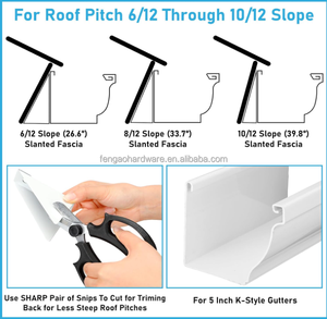 <span class=keywords><strong>Cale</strong></span> de gouttière universelle en aluminium et acier inoxydable robuste avec résistance à la corrosion pour système de drainage des eaux pluviales - Product Image 5