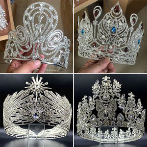 มงกุฎและที่คาดผมประดับเพชรเทียมโลหะผสมแบบกำหนดเองสำหรับการประกวดนางงามจักรวาล - Product Image 1