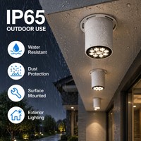 Projecteur LED extérieur IP65 à montage en saillie sans découpe pour façade de bâtiment, avant-toit et éclairage de plafond extérieur