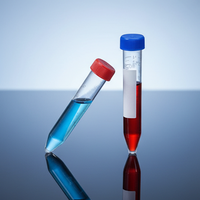 Tube à centrifuger Labtex 15 ml rouge et bleu à bas prix, tube en plastique PP de laboratoire, fond conique, tubes de prélèvement sanguin