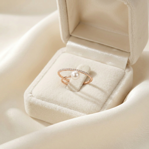 Bijoux de mariage en or rose massif 18 carats de qualité exceptionnelle, élégants, avec diamants taille brillant et perles d'eau douce, pour femme, cadeau de Noël - Product Image 5