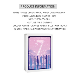 Lámpara de tallado de papel para decoración de muebles, luz de noche, regalo de fiesta, Popular coreana, juvenil, <span class=keywords><strong>idol</strong></span> - Product Image 2