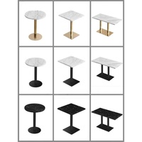 Table de négociation personnalisée en marbre pour réception, ensemble table et chaises de salle à manger commerciales d'extérieur pour salon de thé, restaurant occidental, café