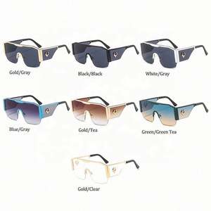 Lunettes de soleil carrées surdimensionnées vintage punk à verres uniques avec logo personnalisé, protection UV400, pour hommes et femmes – Meilleures ventes - Product Image 3