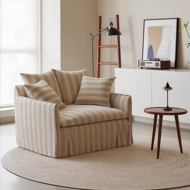 Nordic Minimalist Designer Single Sofa, Small Apartment Chair, Living Room Balcony Bedroom Lazy Sofa, Leisure Backrest Chair