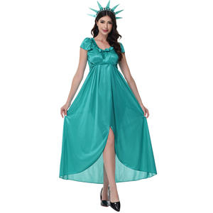 Costume de Cosplay de <span class=keywords><strong>la</strong></span> Statue de <span class=keywords><strong>la</strong></span> Liberté française et <span class=keywords><strong>américaine</strong></span> S-XL, uniforme de fête de bal masqué pour adultes, Halloween - Product Image 5