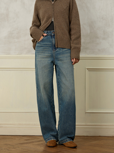 YUANBOFEI Venta al <span class=keywords><strong>por</strong></span> <span class=keywords><strong>Mayor</strong></span> de <span class=keywords><strong>Jeans</strong></span> Personalizados de Alta Calidad, Pantalones Vaqueros Transpirables de Pierna Ancha, Corte Holgado, <span class=keywords><strong>Jeans</strong></span> de Pierna Recta para Mujer - Product Image 4