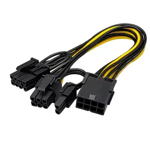 18 awg GPU-Splitter 8-polig bis zwei 8-polige PCI-Verlängerung Stecker auf Buchse (6 2) Pin Grafikkarte Grafikkarte Netzteil kabel