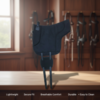 Selle de cheval élégante en daim anglais, sans arçon, pour l'équitation de loisirs quotidienne, noire