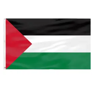 Custom 90X150Cm 3X5 Ft 100% Polyester Indoor Outdoor Dubbelzijdig Rood Zwart Groen Wit Palestine Nationale Land Vlag