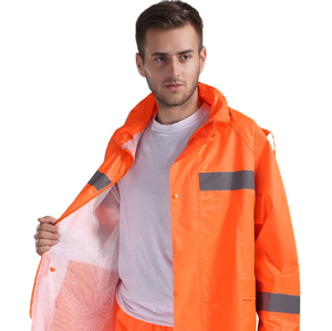 Doublure en maille double couche PVC réfléchissant combinaison de pluie bon marché imperméable adulte pour motocyclistes hommes - Product Image 6