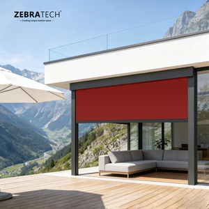 Riel de Aluminio Moderno y Resistente al Viento con Cierre para Persianas Motorizadas de Exterior, con Tela Certificada de Calidad - Product Image 1