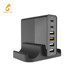 6 In 1 75W Pd Charger Stand Meerdere Usb Charger Station Mobiele Telefoon Laadstation Met Slimme Ic