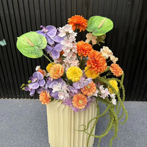 Su misura di colore tropicale Design naturale fiore di nozze centrotavola artificiale Anthurium composizione floreale per la decorazione della tavola - Product Image 2