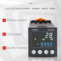 Contrôleur de relais numérique en alliage d'argent FCGK DH48S S 1Z 2Z 2NO, minuterie 0,1s 99h, affichage LCD, AC 220V, étanche, 3A