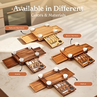 Petit plateau de service en bambou poli écologique pour collations et gâteaux – Nouveau design pour la maison