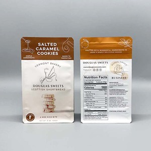 Sacs d'emballage refermables personnalisés, recyclables, à fond plat, à huit soudures latérales, pour poudre alimentaire, café, thé, biscuits, en Mylar avec fermeture éclair - Product Image 2