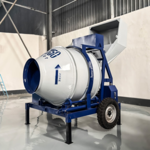 Meilleure bétonnière JZC350 pour la construction rurale, bétonnière mobile diesel 350L avec roues à haute garde au sol - Product Image 3