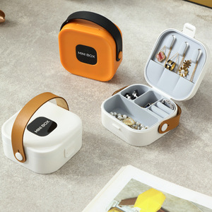 <b>Mini</b> <b>Box</b> Portable Jewelry Case 10x9.8x3.9cm Plastic Multi Compartment For Necklace Earring Ring Bracelet <b>Storage</b> Organizer - Product Image 1