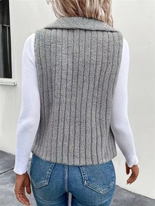 Manteau d'hiver décontracté pour <span class=keywords><strong>femme</strong></span> avec veste en fausse <span class=keywords><strong>fourrure</strong></span> sur le devant et gilet <span class=keywords><strong>sans</strong></span> manches motif Sherpa natif imprimé chaud et flou - Product Image 4