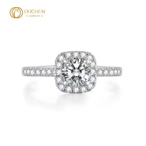 Cincin Berlian Buatan Laboratorium OUCHEN Custom Gia Igi Cvd, Cincin Emas/Emas Putih/Perak, Cincin Pernikahan/Tunangan, Perhiasan untuk Wanita - Product Image 2