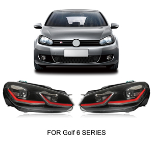 Ensemble de phares à LED avec boîtier noir et barre DRL, état neuf, 12V, rétrofit/mise à niveau pour Volkswagen <span class=keywords><strong>Golf</strong></span> 6R <span class=keywords><strong>GTI</strong></span> 2008-2013 - Product Image 2
